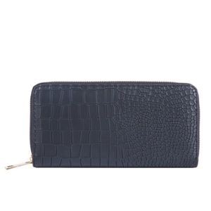 Multi-Function Zip Around Black Clutch Wallet